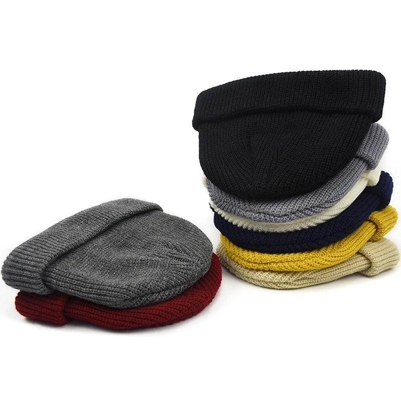 Unisex Minimalist Solid Color Eaveless Wool Cap