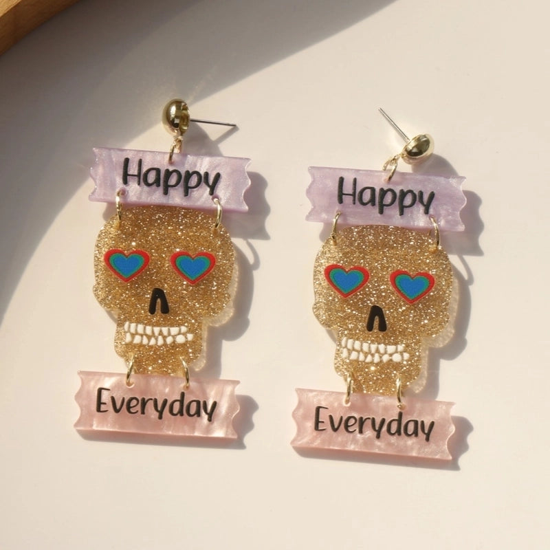 1 Pair Fashion Pumpkin Turkey Skull Arylic Thanksgiving Women’s Drop Earrings