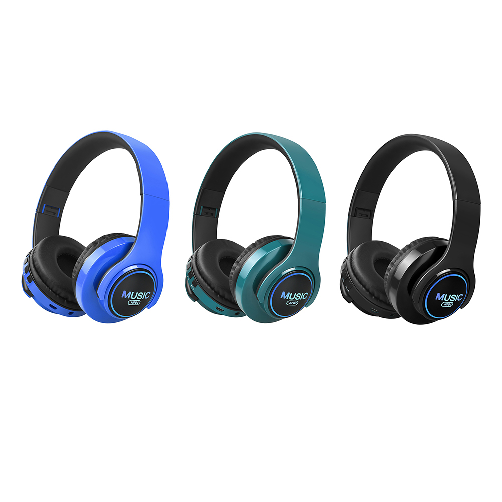 

KF01 Wireless Noise Cancelling Headphones RGB Over Ear Bluetooth-compatible Headset, Blue, 501 Original