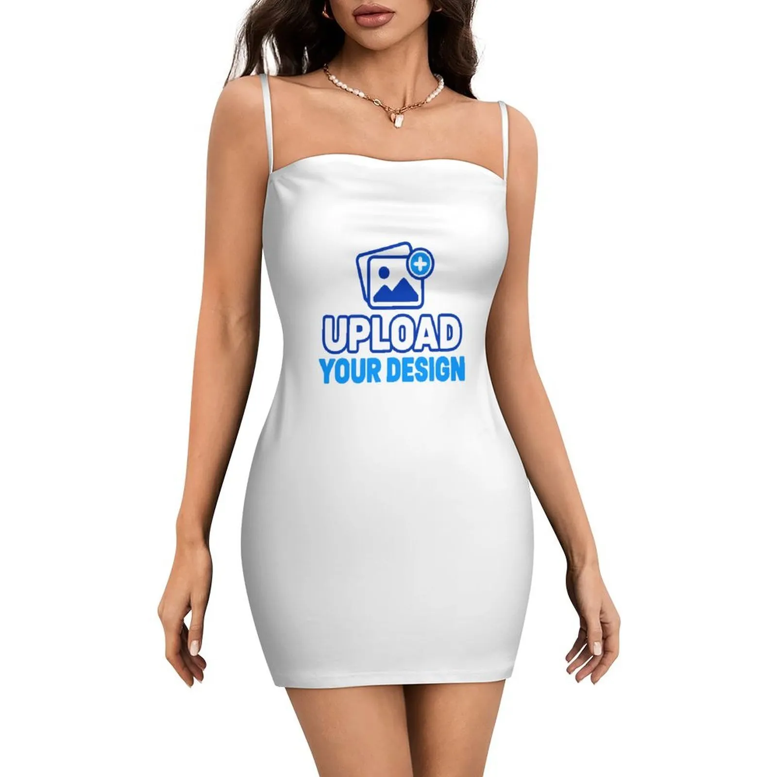 Strapless Spaghetti-Strap Bodycon Mini Dress &ndash; personalized print product image 8