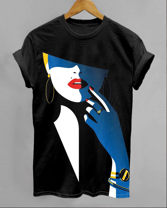 Abstract Women Art Round Neck Short Sleeve Shirt