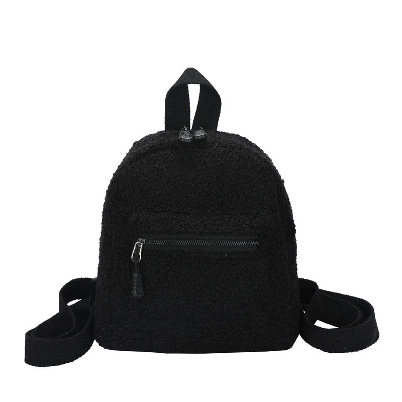 Plush Backpack Women’s Small Bag Fashion Mini Cute Student Small Schoolbag Autumn And Winter New Shopping Small Backpack