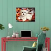 Chien Blanc - Rond Diamant Peinture 40*30CM