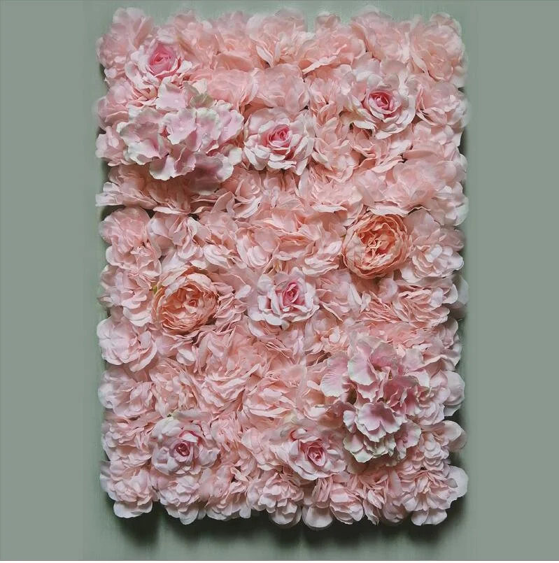 40x60cm Silk Rose Flower Champagne Artificial Flower DIY Wedding Decoration Flower Wall Panels Romantic Wedding Backdrop Decor 1118