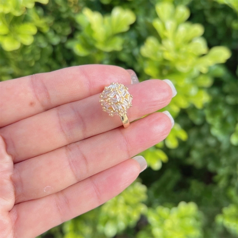 Elegant Glam Sector Ball Copper Open Rings