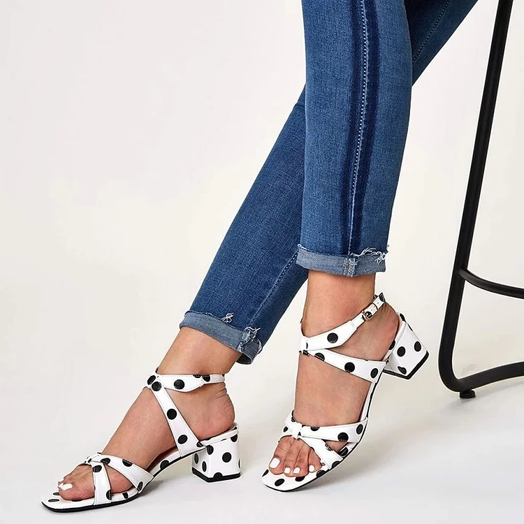 White polka hotsell dot heels