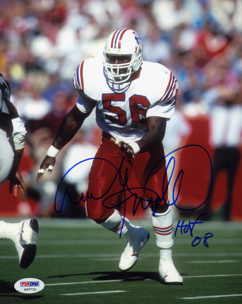 Andre Tippett SIGNED 8x10 Photo Poster painting +HOF 08 New England Patriots PSA/DNA AUTOGRAPHED