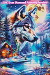 Luxury AB Velvet Diamond Painting Kit - Wolf and Cabin