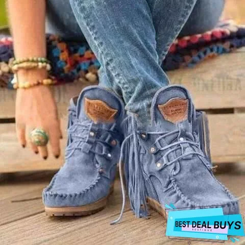 Vintage Tassel Fashion Women Boots