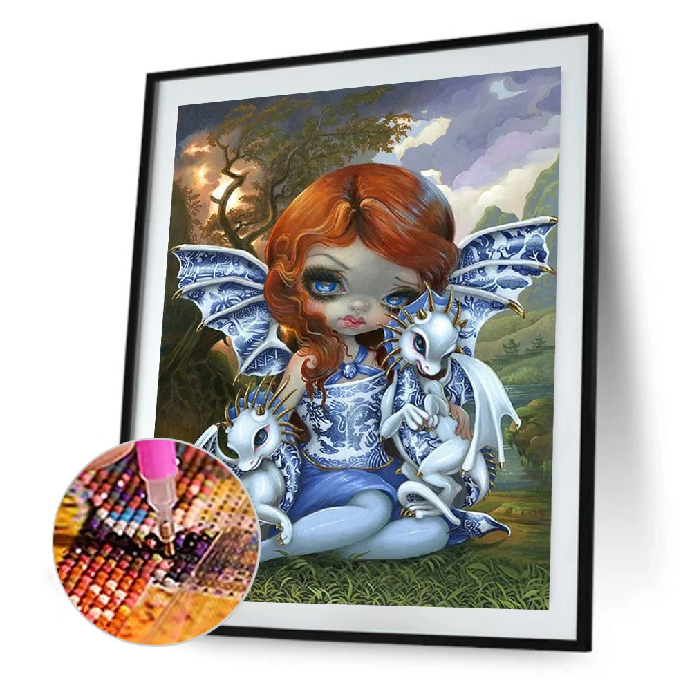 5D Resin Diamond Painting DIY big eye doll Full Round Mosaic Kit(B081)