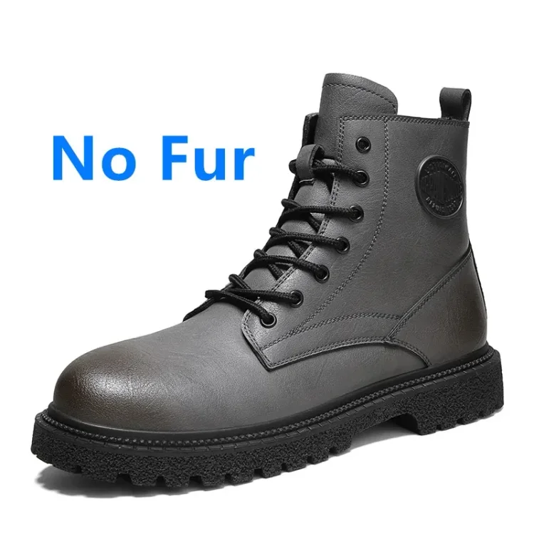 Damulin 2025 Winter Warm Mens Outdoor Snow Boots Fashion Motorcycle Shoes Dress Casual Shoes Men Genuine Leather Original Design Botas