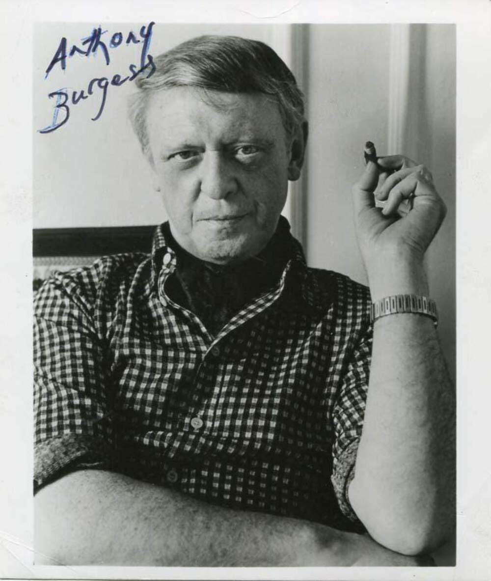 WRITER & COMPOSER Anthony Burgess autograph, signed Photo Poster painting