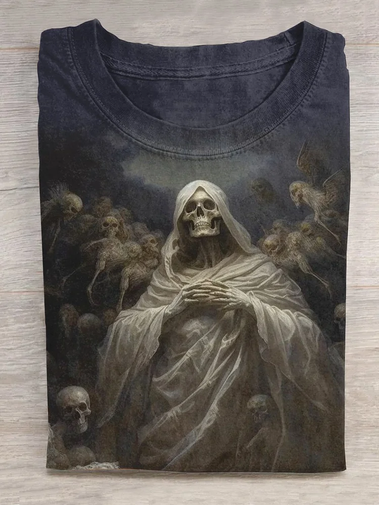 Halloween Grim Reaper Retro T-shirt
