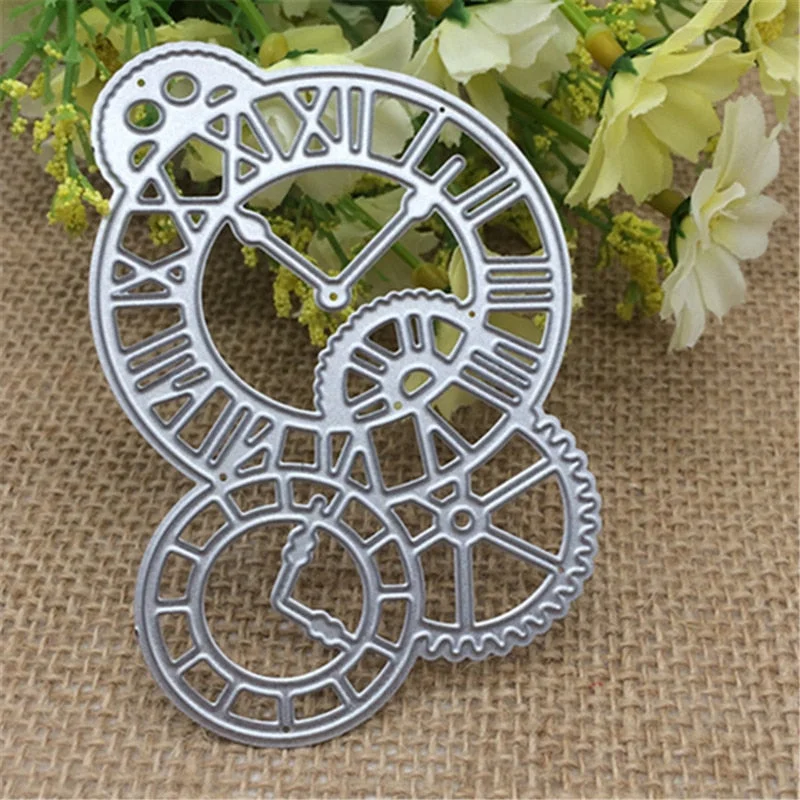 Clock Time Axis Metal Cutting Dies Stencil Scrapbooking Photo Album Card Paper Embossing Craft DIY