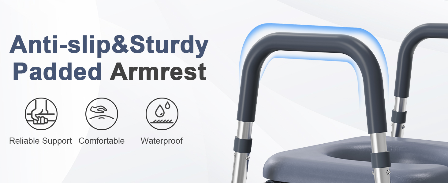 raised toilet seat with handles