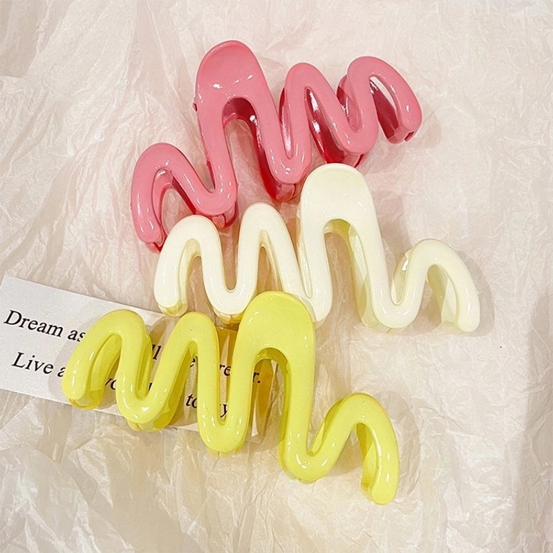 Jelly Color Wave Grab Clip Back Head Hair Grab Disc Hair Clip Shark Clip  New Summer Hairpin Headwear