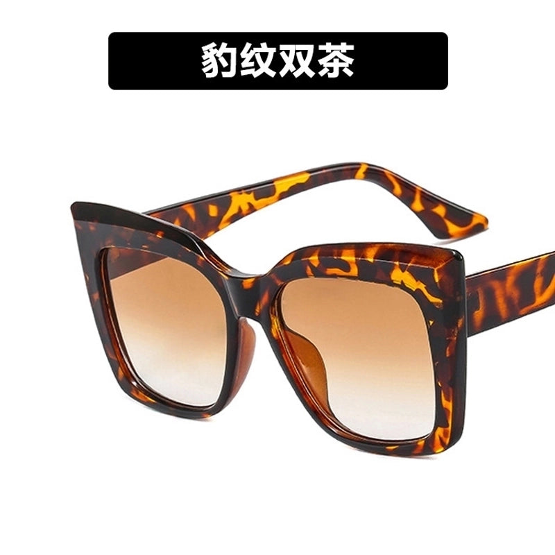 New Cat Eye Large Frame European And American Sunglasses Women’s Personalized Cross-border Sunglasses Trendy Catwalk Retro Ins Glasses