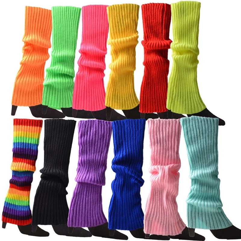 Women’s Fashion Stripe Solid Color Acrylic Jacquard Over The Knee Socks