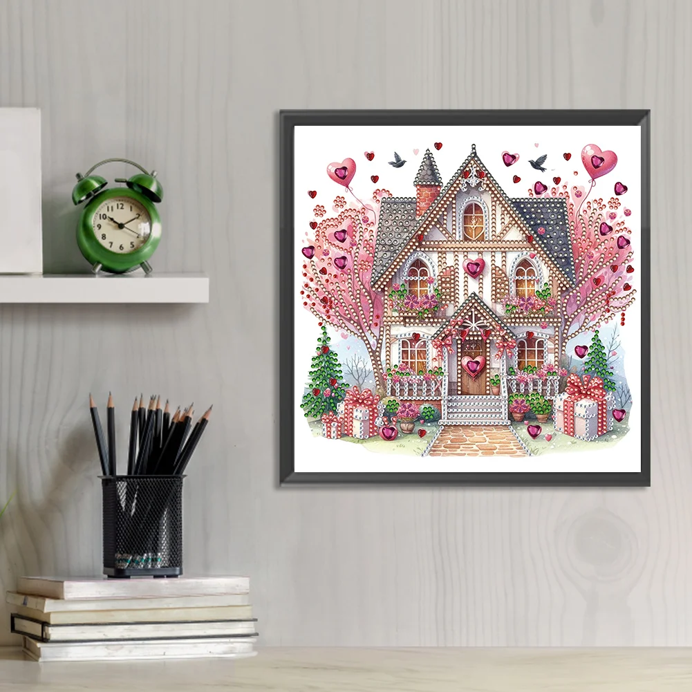 Diamond Painting - Partial Special Shaped Drill - Love House(Canvas|30*30cm)