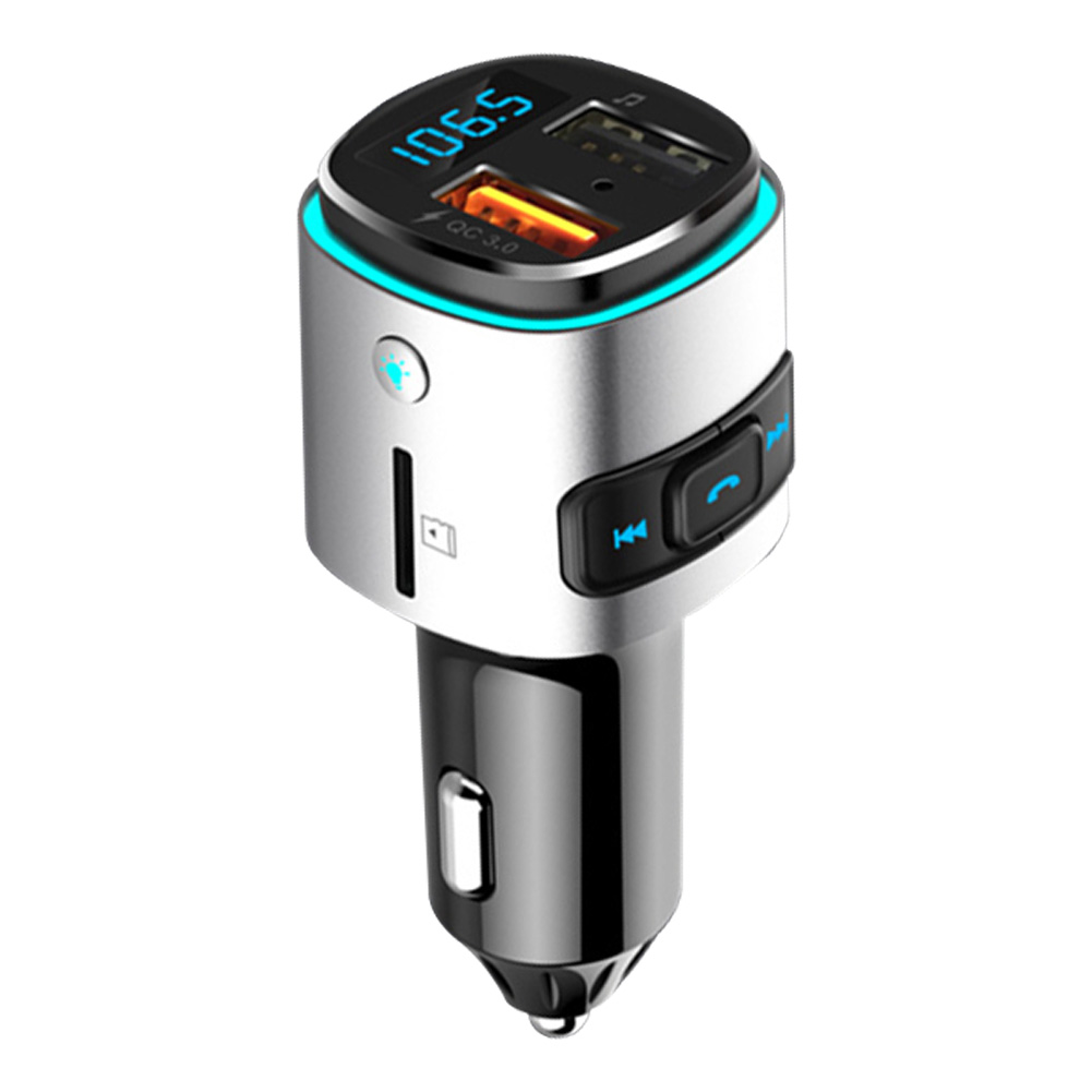 

BC41 Car Bluetooth FM Transmitter MP3 Player QC 3.0 USB Charger LED Backlit, 501 Original