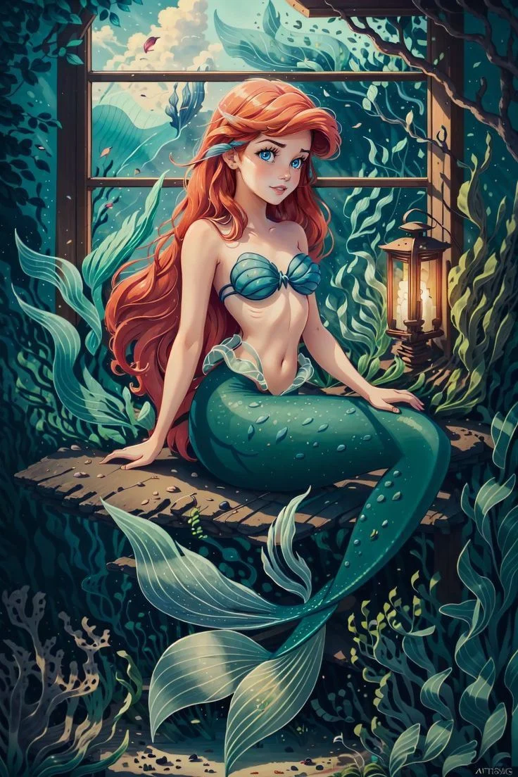 Partial AB Drill-Mermaid-Full Round Diamond Painting-40*60cm (Canvas)