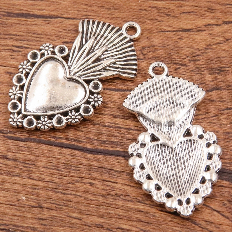 1 Piece Alloy Heart Shape Skull Pendant Jewelry Accessories