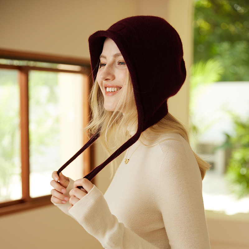 Cashmere Earflap Beanie For Women REAL SILK LIFE