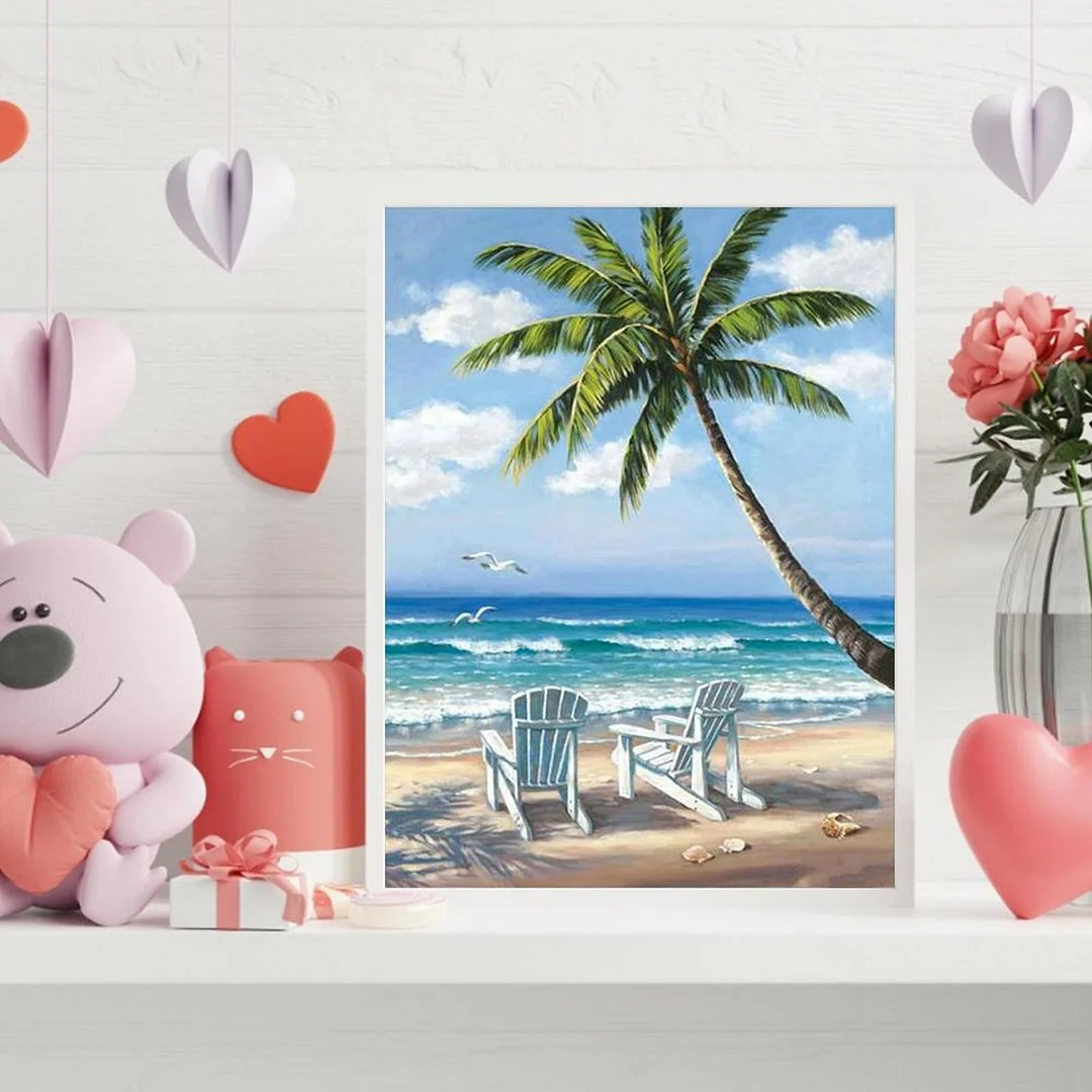 Full Embroidery Beach Counted Cross Stitch 11CT 3 Strand Cotton Needlework