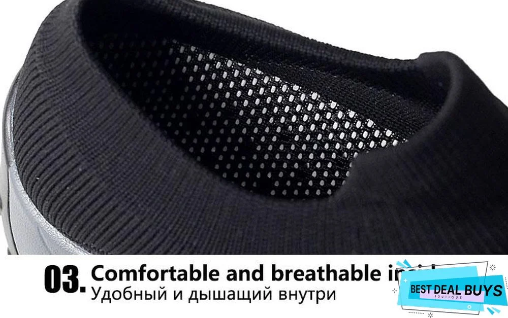 Women Breathable Mesh Slip-On Air Cushion Casual Sneaker Shoes