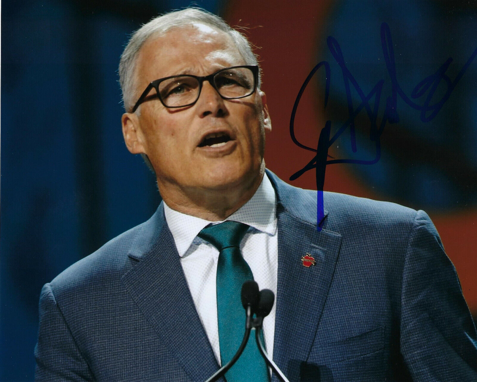 GOVERNOR JAY INSLEE - 2020 DEMOCRATIC CANDIDATE - SIGNED 8x10 Photo Poster painting B w/COA WA