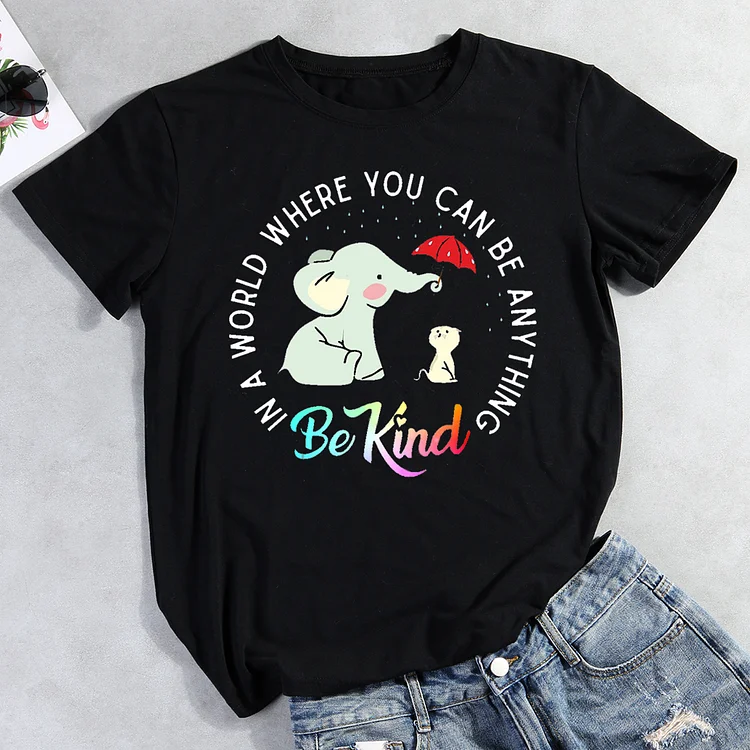 Be Kind Elephant Cat T-Shirt Tee-014336-Annaletters