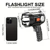 Solar USB Rechargeable LED Flashlight Camping Torch for Camping Hiking Emergency