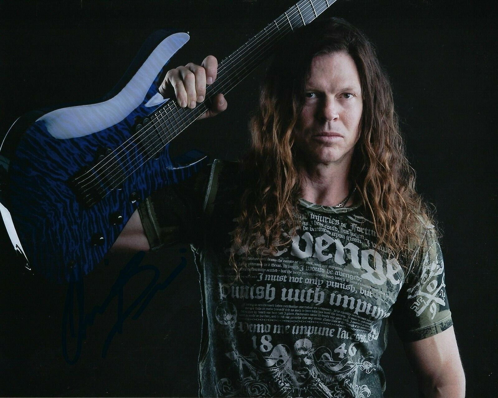 GFA Megadeth & Jag Panzer * CHRIS BRODERICK * Signed 8x10 Photo Poster painting PROOF C5 COA