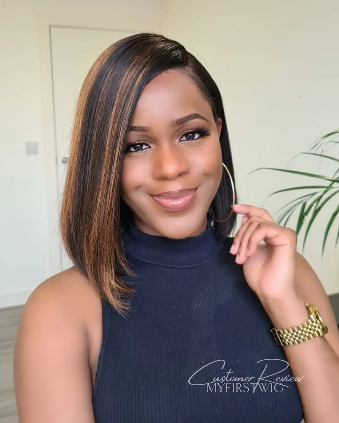 Jewtribute Hair®|High Gloss Lace Front  Wig Bob Ombre Short Wig