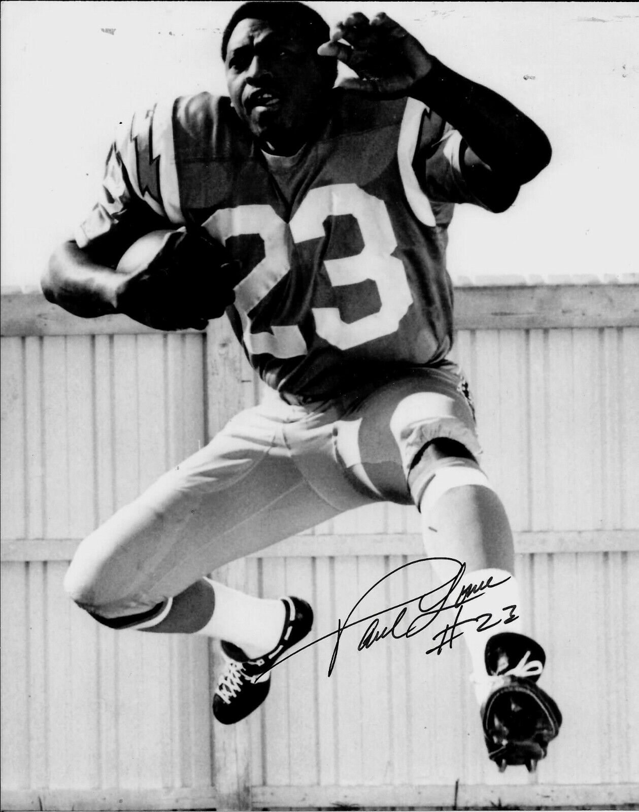 PAUL LOWE SAN DIEGO CHARGERS 1965 AFL MVP, 1963 AFL CHAMPIONS RARE SIGNED Photo Poster painting