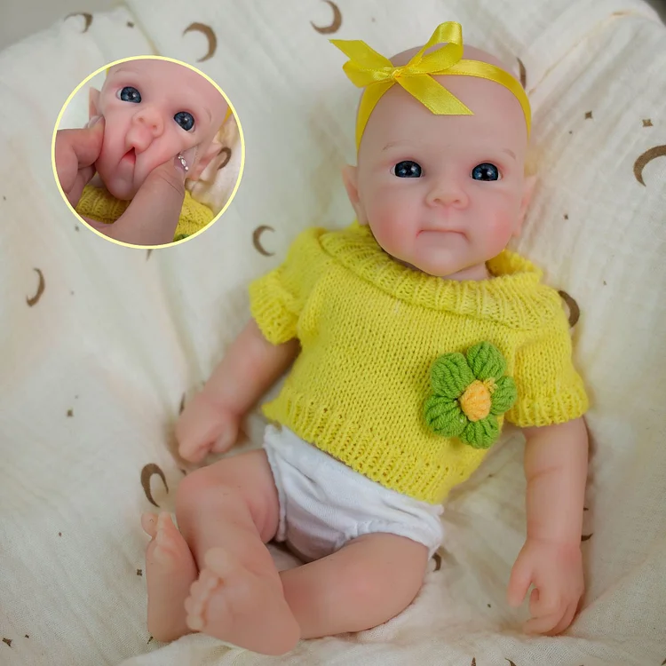 12inch Silicone Reborn Baby Doll Short-Sleeved Yellow Sweater