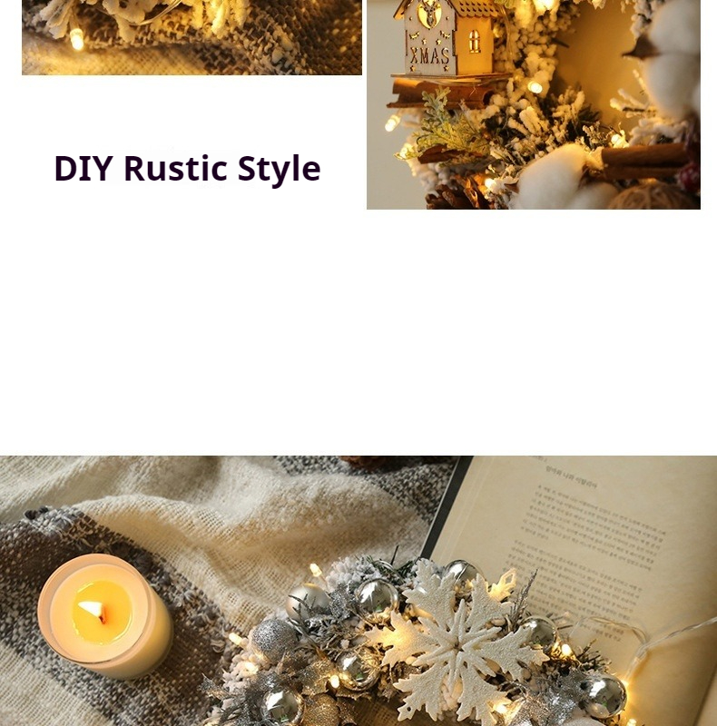Tegooe Deluxe Faux Pine Christmas Wreath Collection - Door Wall Decor