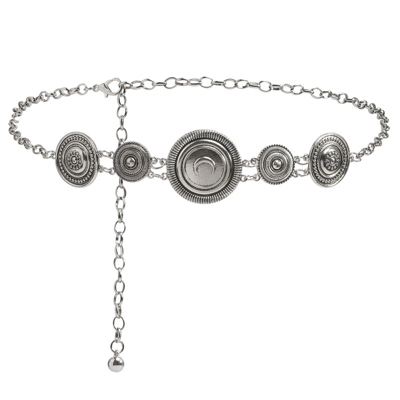 Baroque Style Solid Color Metal Unisex Chain Belts