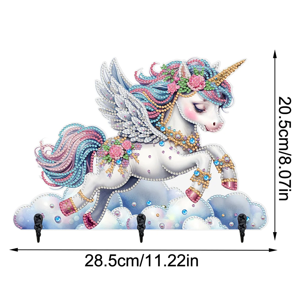 5D DIY Unicorn Diamond Art Hooks Rhinestone Painting Coat Hook