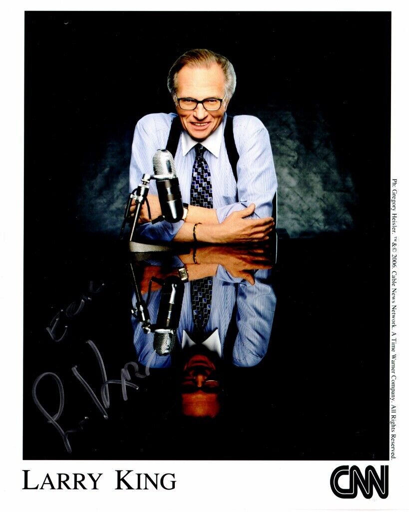 TO ERIC - Larry King Signed - Autographed CNN Television Host 8x10 inch Photo Poster painting