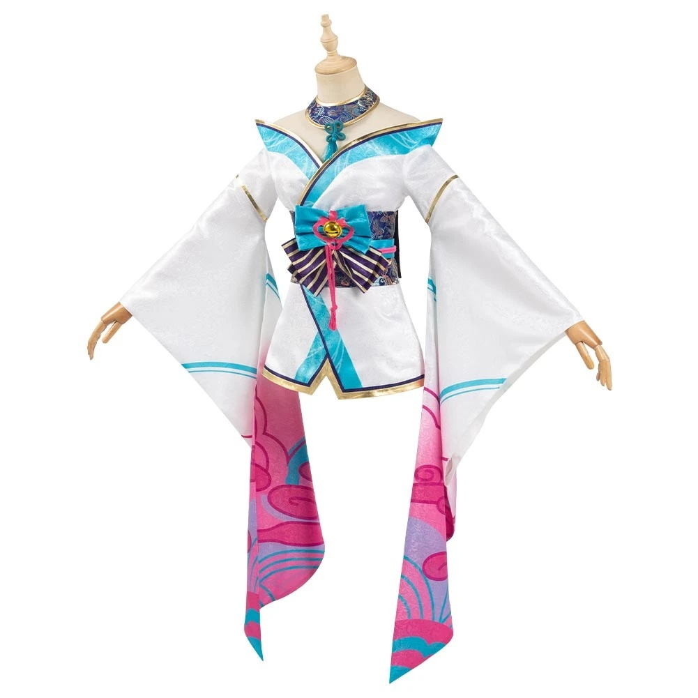 League Of Legends Lol Fox Ahri The Nine Tailed Fox Women Kimono Dress Outfit Halloween Carnival Suit Cosplay Costume