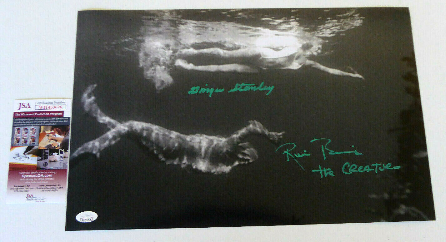 Ricou Browning & Ginger Stanley Signed 12x18 Photo Poster painting Autograph, Creature, JSA COA