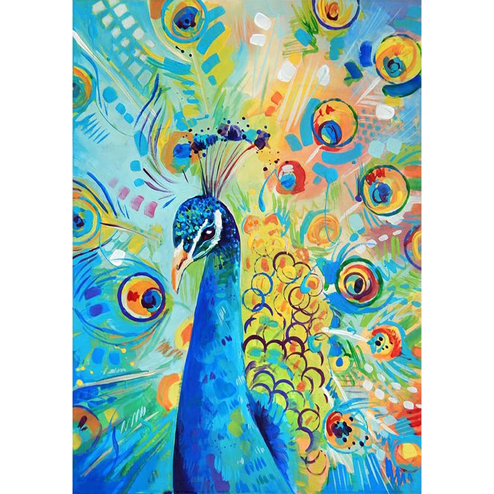 

30*40CM - Round Drill Diamond Painting - Peacock, 501 Original
