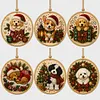 6pcs/set DIY Diamond Special Shape Pearl Art Hanging Wooden Christmas Tree Ornament Kit