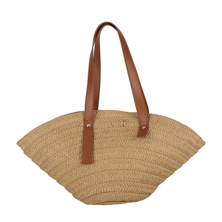 Summer Shell Beach Bag Fashion Casual Hand-Woven Handbag Solid Color for Travel-Annaletters