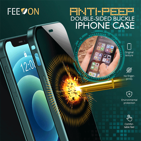 Feeon®Anti-Peep doppelseitige Schnallen iPhone-Hülle
