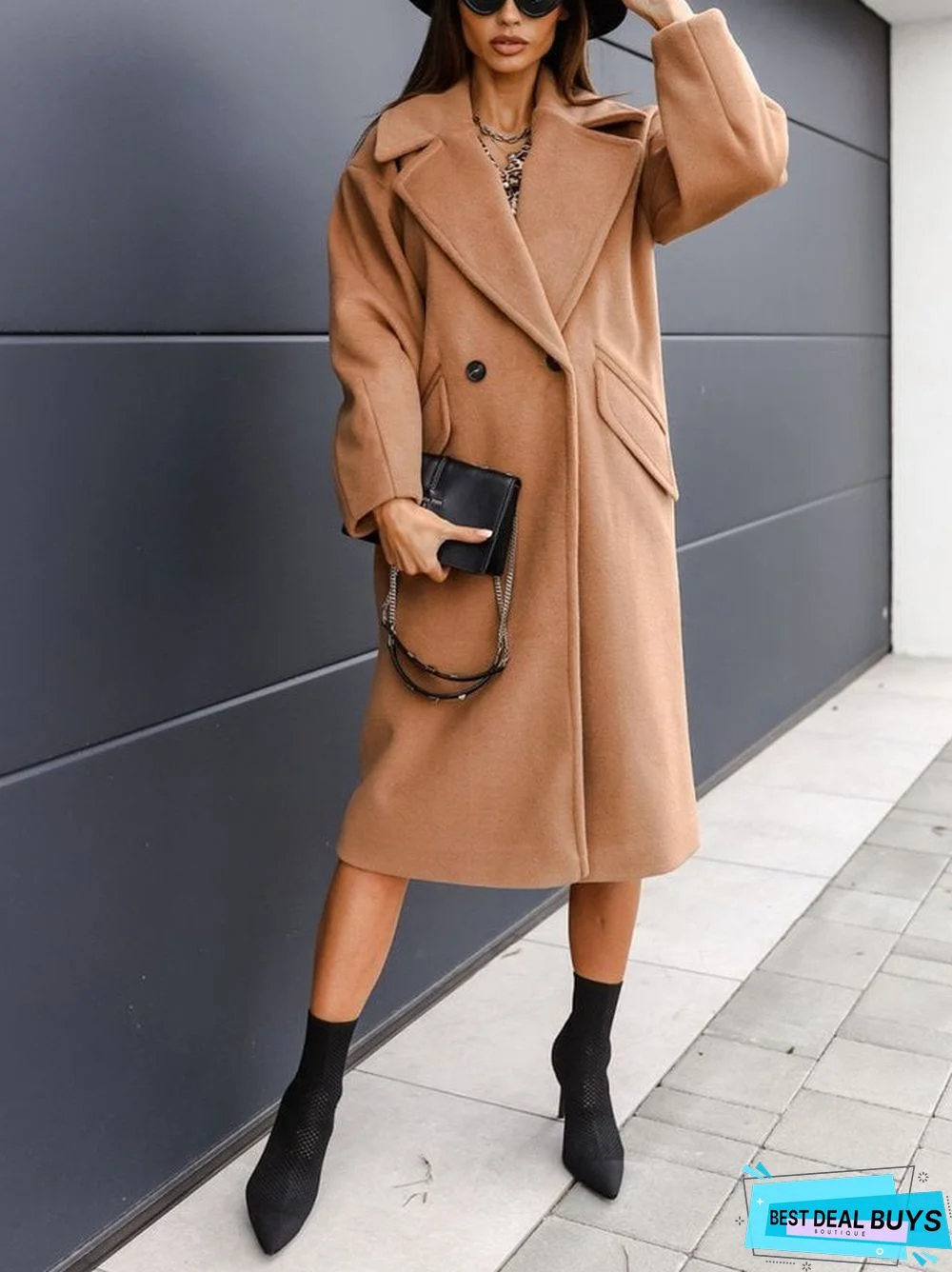 Long Sleeve Shift Casual Lapel Outerwear