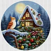 >SALE<Full Embroidery Eco-cotton Thread 11CT Printed Xmas Cottage Cross Stitch 40x40cm