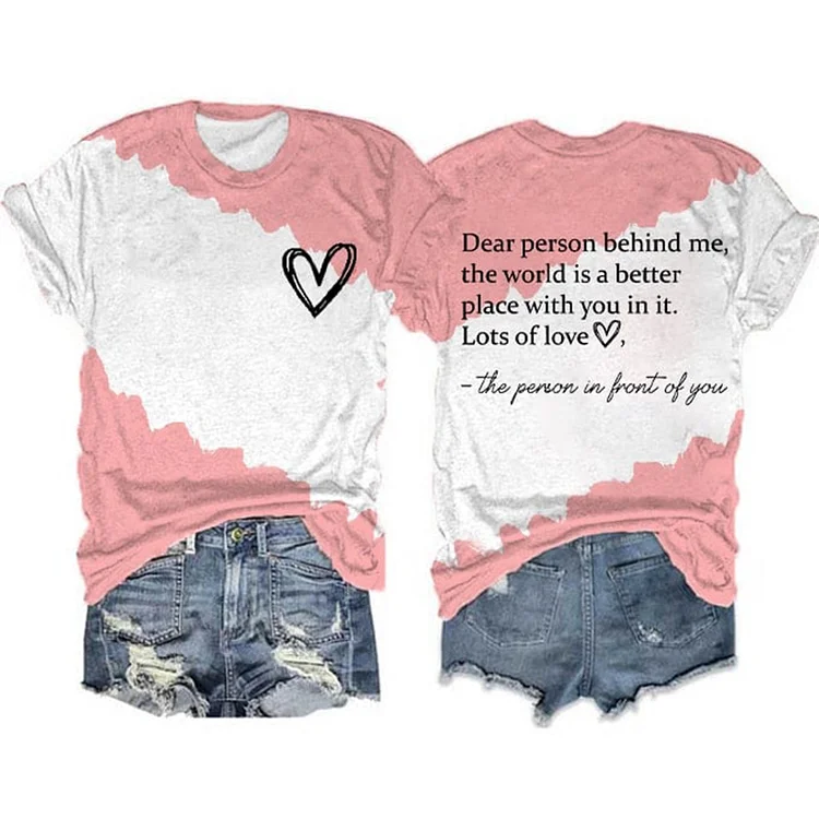 Faith Dear Person Behind Me Cross Contrast Print T-Shirt