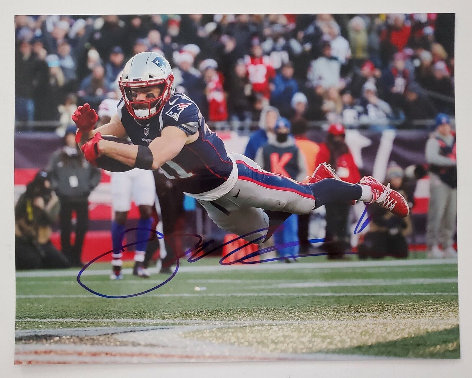 Julian Edelman Signed 11x14 Metallic Photo Poster painting New England Patriots 3x SB Champ RAD